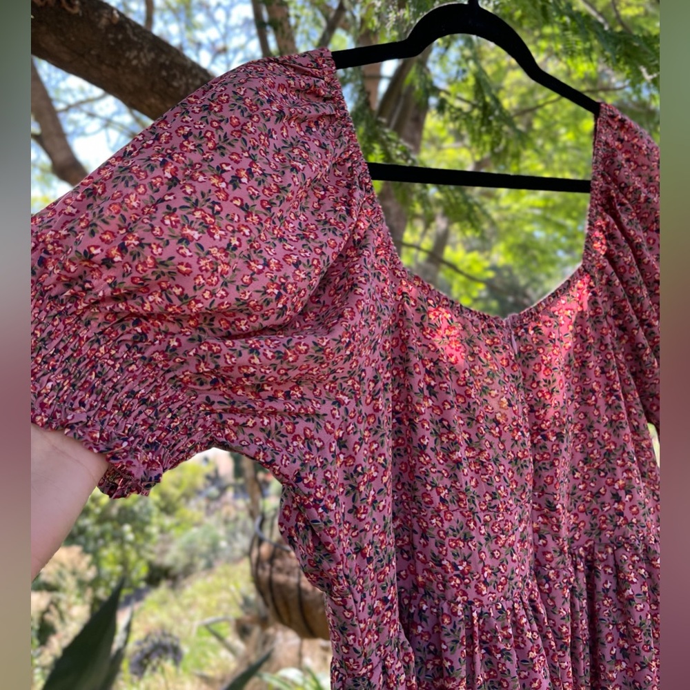 Pinkblush Pink Floral Puff Sleeve Maternity Maxi Dress